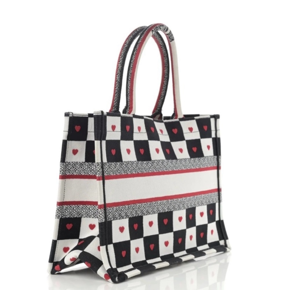 Rare 🖤❤️🤍Dior Book Tote medium Black &White Checkered - Picture 4 of 9